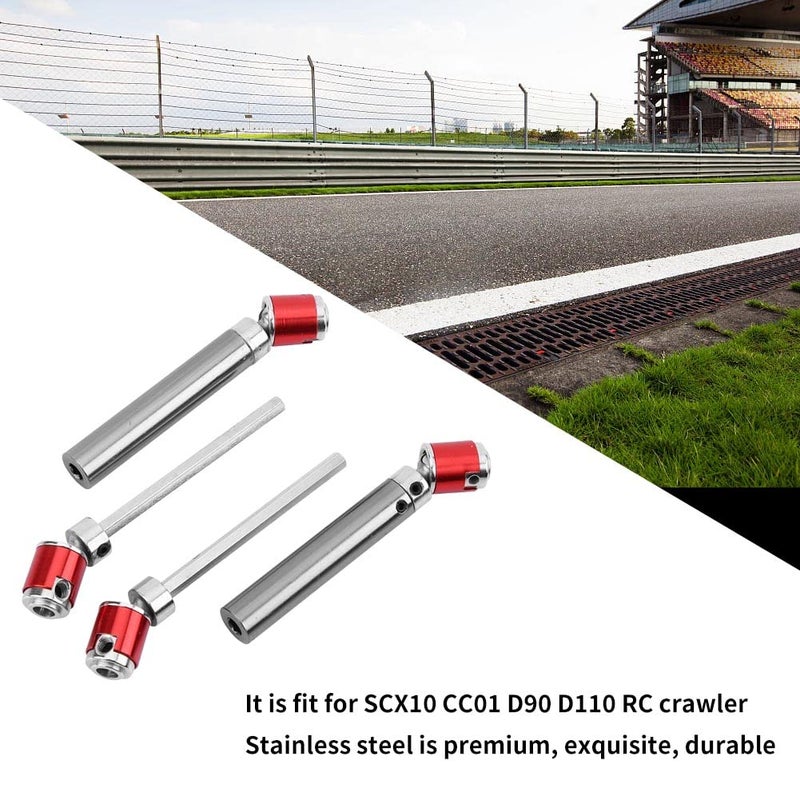 fosa 2Pcs Stainless Steel Drive Shaft for RC Crawler Car, 110-155mm Metal CVD Universal Drive Shaft for SCX10 CC01 D90 D110 RC Crawler Car - Image 2